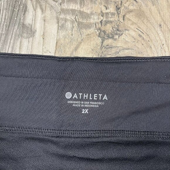 Athleta Laser Run 2 In 1 Running Shorts 2X Black Zip Pocket Built In Brief - Picture 6 of 11